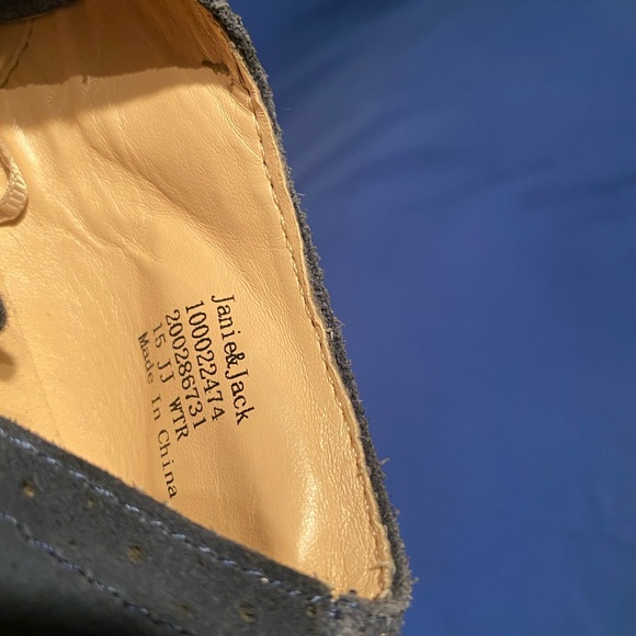 Janie and Jackie Girls Blue Suede Lace Up - Picture 5 of 5